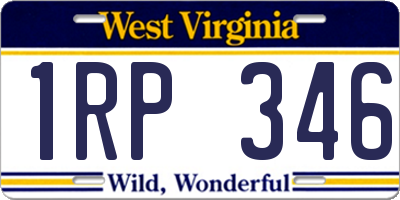 WV license plate 1RP346
