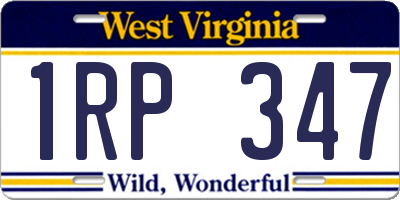 WV license plate 1RP347