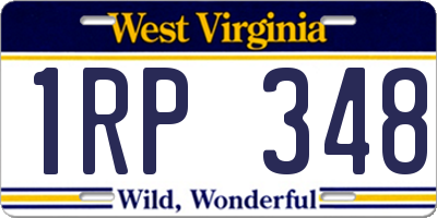 WV license plate 1RP348