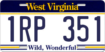 WV license plate 1RP351