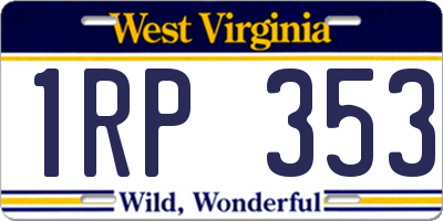 WV license plate 1RP353