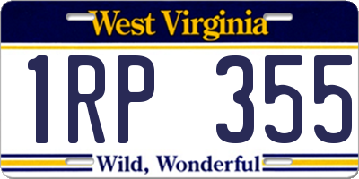 WV license plate 1RP355