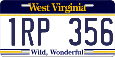 WV license plate 1RP356