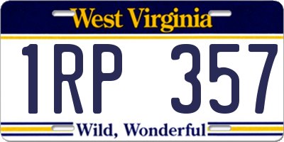WV license plate 1RP357