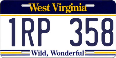 WV license plate 1RP358