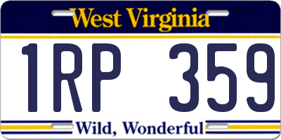 WV license plate 1RP359