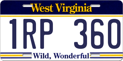 WV license plate 1RP360