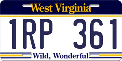 WV license plate 1RP361