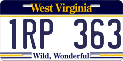 WV license plate 1RP363