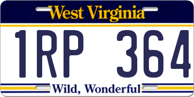 WV license plate 1RP364