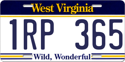 WV license plate 1RP365