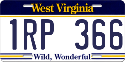 WV license plate 1RP366