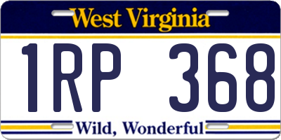 WV license plate 1RP368