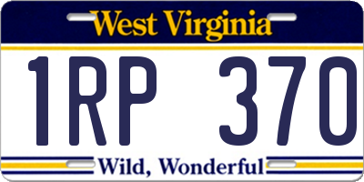 WV license plate 1RP370
