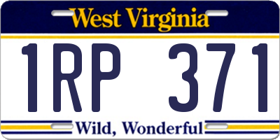 WV license plate 1RP371