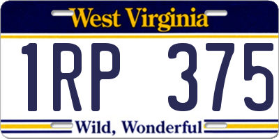 WV license plate 1RP375