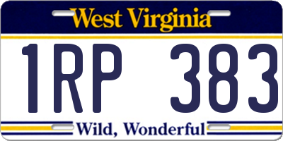 WV license plate 1RP383