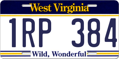 WV license plate 1RP384