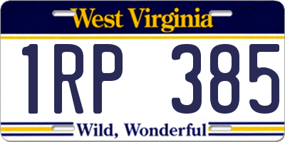 WV license plate 1RP385