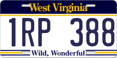 WV license plate 1RP388