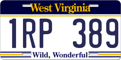 WV license plate 1RP389