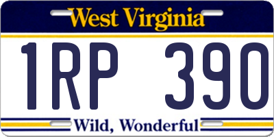 WV license plate 1RP390