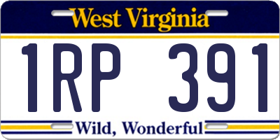 WV license plate 1RP391