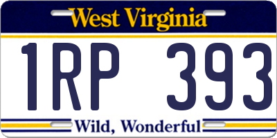 WV license plate 1RP393