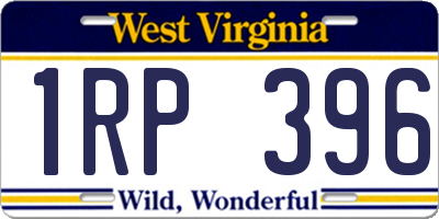 WV license plate 1RP396