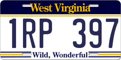 WV license plate 1RP397