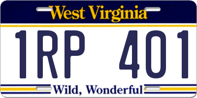 WV license plate 1RP401