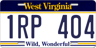 WV license plate 1RP404