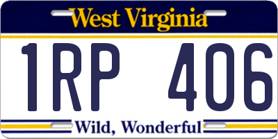 WV license plate 1RP406