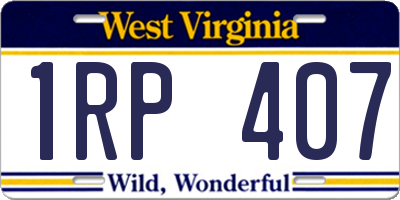WV license plate 1RP407
