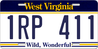 WV license plate 1RP411