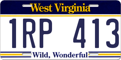 WV license plate 1RP413