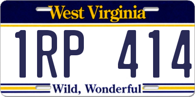 WV license plate 1RP414