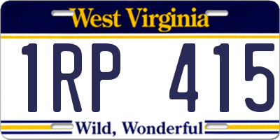 WV license plate 1RP415
