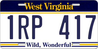 WV license plate 1RP417
