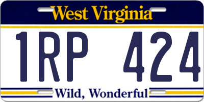 WV license plate 1RP424