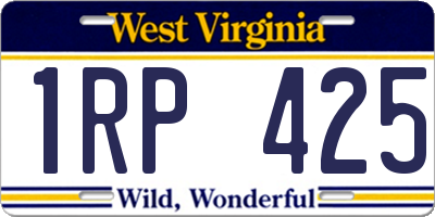 WV license plate 1RP425