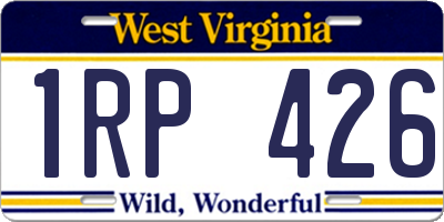 WV license plate 1RP426