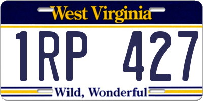 WV license plate 1RP427