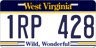 WV license plate 1RP428