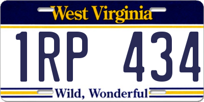 WV license plate 1RP434