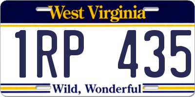 WV license plate 1RP435