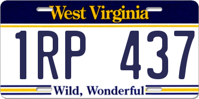 WV license plate 1RP437