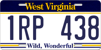 WV license plate 1RP438