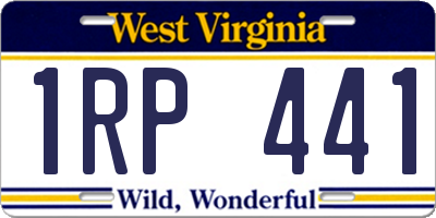 WV license plate 1RP441