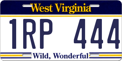 WV license plate 1RP444